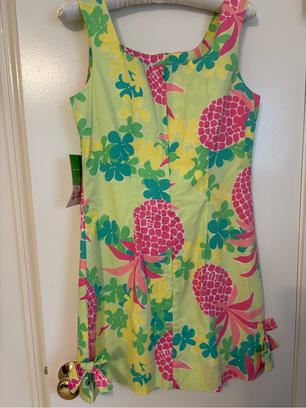 Lilly Pulitzer Yellow Sundress with Pink Pineapple & Green Floral Print